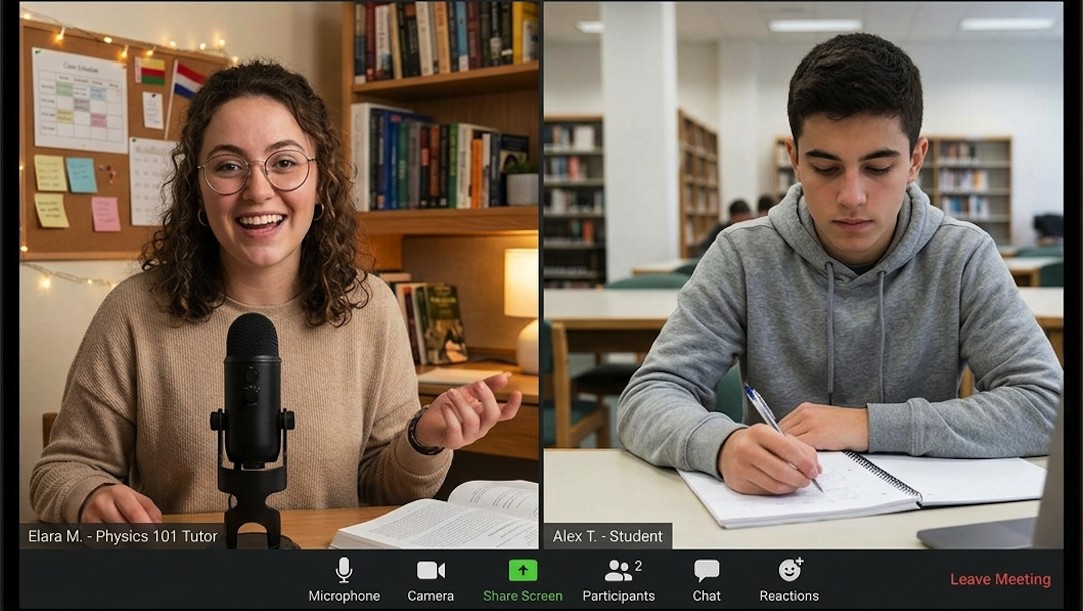 Live online tutoring session